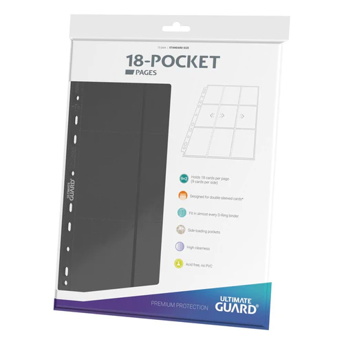 Ultimate Guard - 18 Pocket Pages Side Loading Black